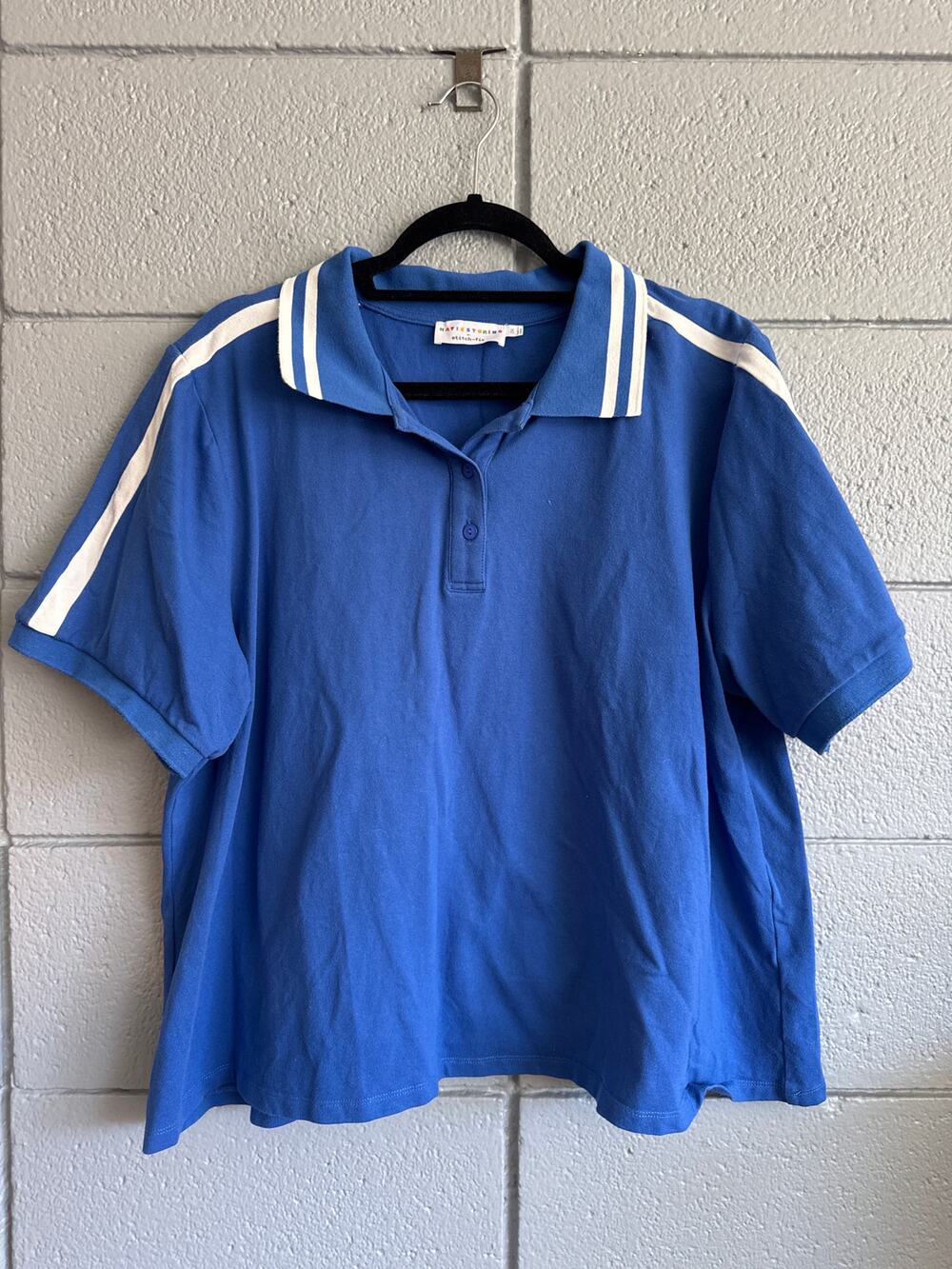 KATIENYC Katie Sturino x Stitch Fix Sporty Polo size 2X in Royal Blue